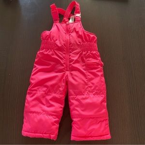 CARTERS HOT PINK SNOW BIB OVERALL SUIT 12 months